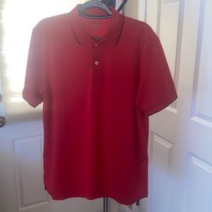 Izod red collared red shirt in large
